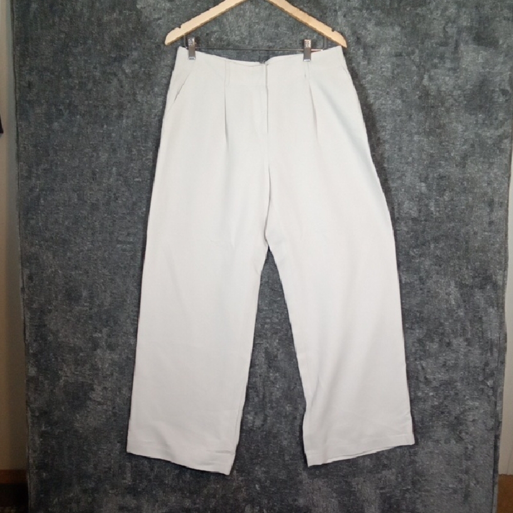 J.Mclaughlin Ivory Wide Leg Model Viscose Blend Office Professional Pant Size 10